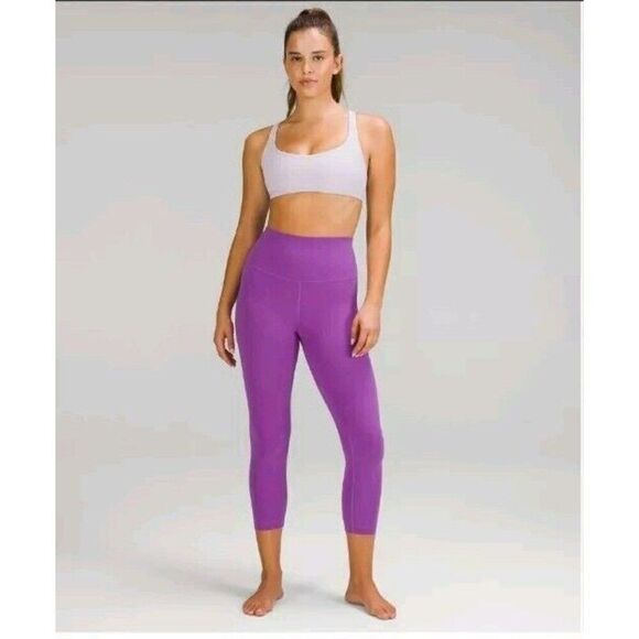 Lululemon Align High Rise Crop Size 20 Leggings Purple Butter Soft - Picture 1 of 7